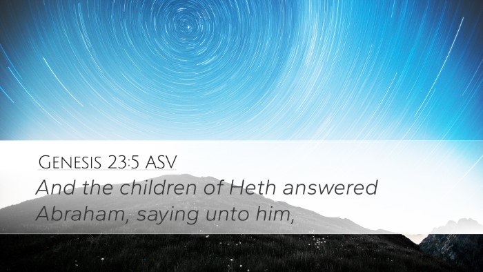 Genesis 23:5 ASV Bible Verse Image