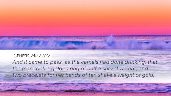 Genesis 24:22 ASV Bible Verse Image