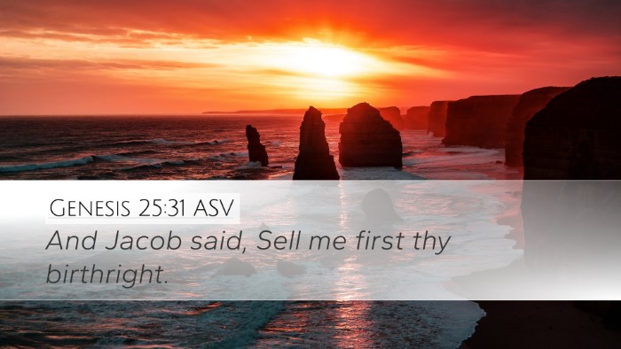 Genesis 25:31 ASV Bible Verse Image