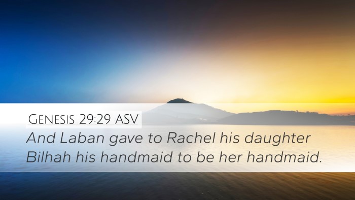 Genesis 29:29 ASV Desktop Wallpaper - And Laban gave to Rachel his daughter Bilhah his - Desktop Bible Verse Wallpaper