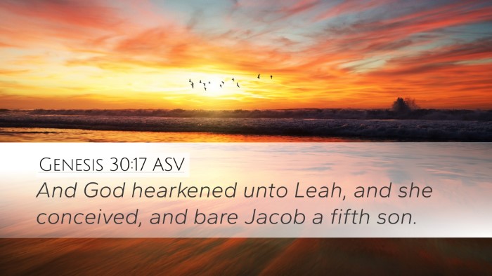 Genesis 30:17 ASV Bible Verse Image