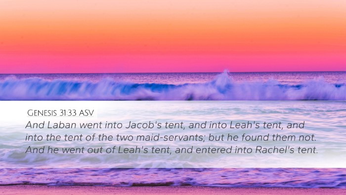 Genesis 31:33 ASV Desktop Wallpaper - And Laban went into Jacob's tent, and into Leah's - Desktop Bible Verse Wallpaper
