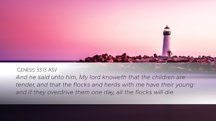Genesis 33:13 ASV Bible Verse Image