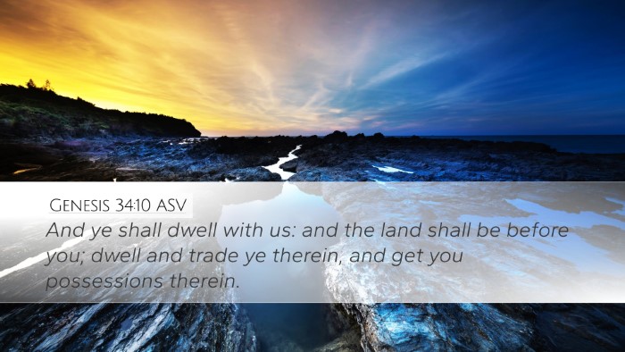 Genesis 34:10 ASV Bible Verse Image