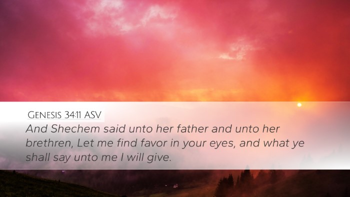 Genesis 34:11 ASV Desktop Wallpaper - And Shechem said unto her father and unto her - Desktop Bible Verse Wallpaper