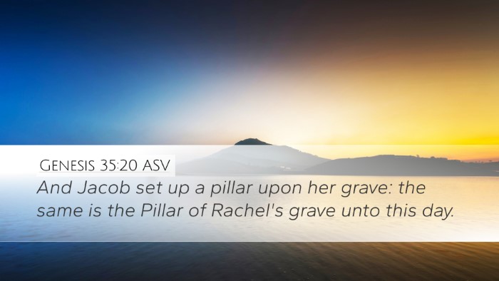 Genesis 35:20 ASV Bible Verse Image