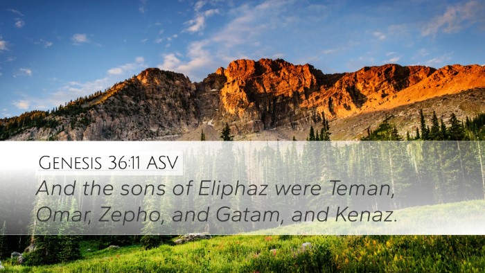 Genesis 36:11 ASV Bible Verse Image