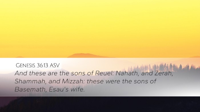 Genesis 36:13 ASV Bible Verse Image