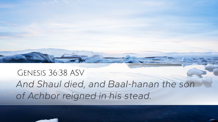 Genesis 36:38 ASV Desktop Wallpaper - And Shaul died, and Baal-hanan the son of Achbor - Desktop Bible Verse Wallpaper