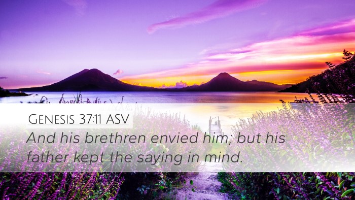 Genesis 37:11 ASV Bible Verse Image