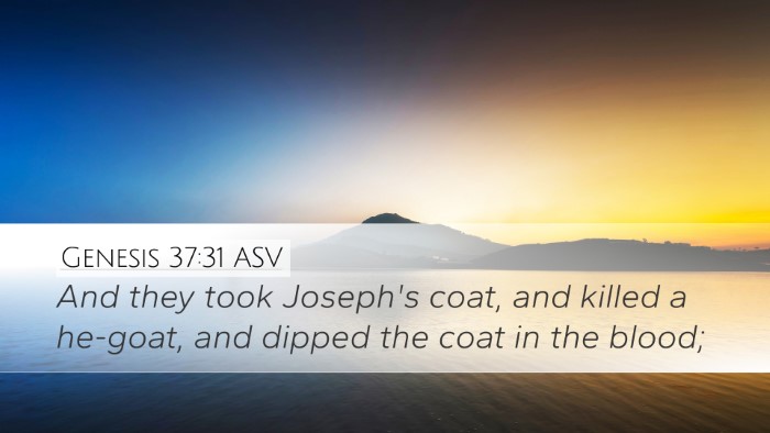 Genesis 37:31 ASV Desktop Wallpaper - And they took Joseph's coat, and killed a - Desktop Bible Verse Wallpaper
