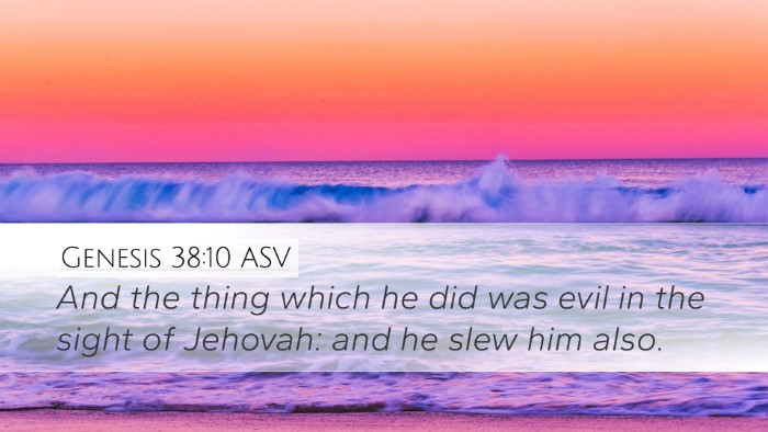 Genesis 38:10 ASV Bible Verse Image