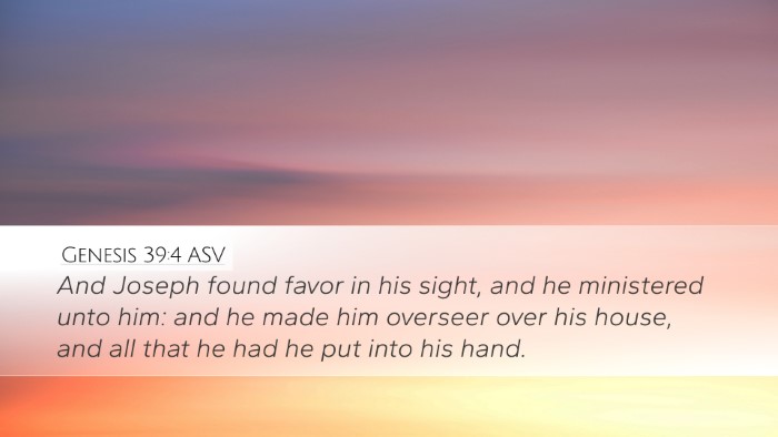 Genesis 39:4 ASV Bible Verse Image