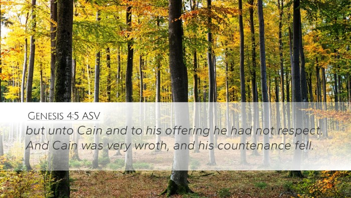 Genesis 4:5 ASV Bible Verse Image