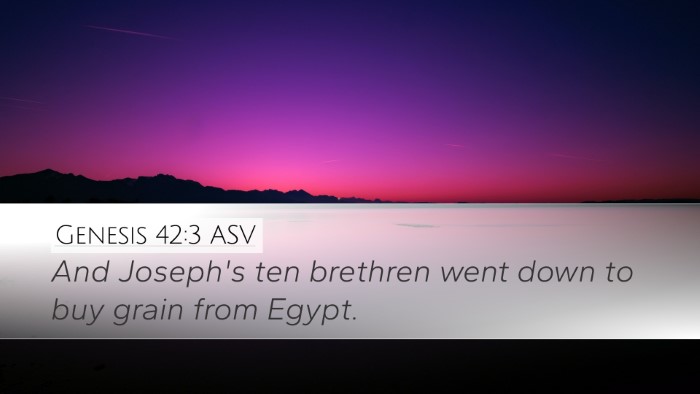 Genesis 42:3 ASV Desktop Wallpaper - And Joseph's ten brethren went down to buy grain - Desktop Bible Verse Wallpaper