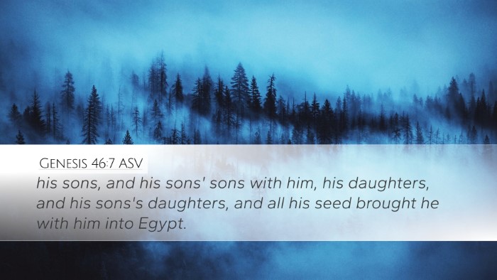 Genesis 46:7 ASV Desktop Wallpaper - his sons, and his sons' sons with him, his - Desktop Bible Verse Wallpaper