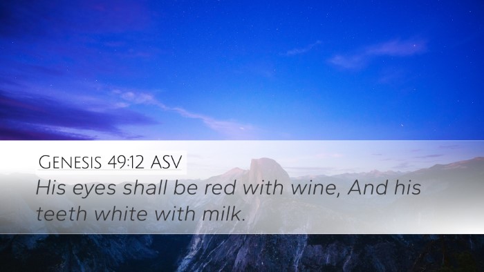 Genesis 49:12 ASV Bible Verse Image