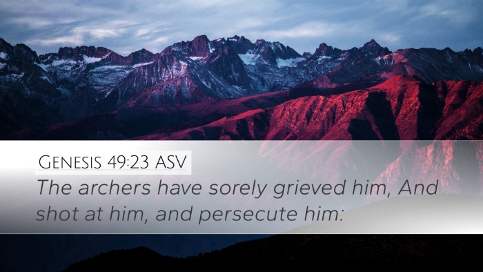 Genesis 49:23 ASV Bible Verse Image