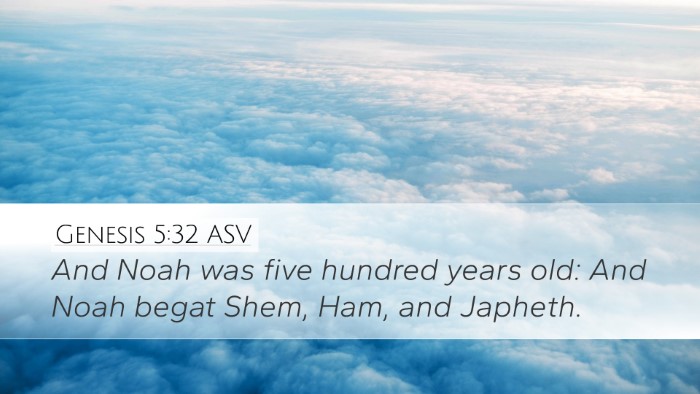 Genesis 5:32 ASV Bible Verse Image
