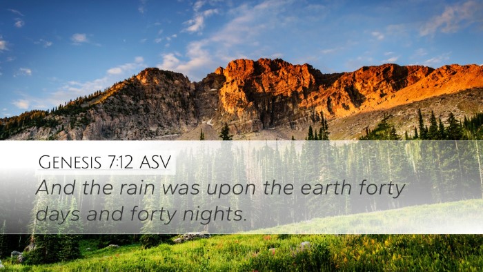 Genesis 7:12 ASV Bible Verse Image