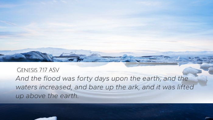 Genesis 7:17 ASV Bible Verse Image