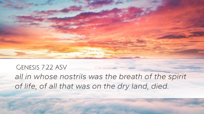 Genesis 7:22 ASV Desktop Wallpaper - all in whose nostrils was the breath of the - Desktop Bible Verse Wallpaper