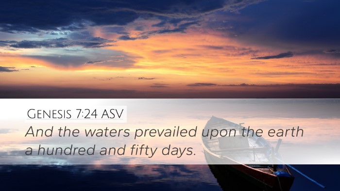 Genesis 7:24 ASV Desktop Wallpaper - And the waters prevailed upon the earth a hundred - Desktop Bible Verse Wallpaper