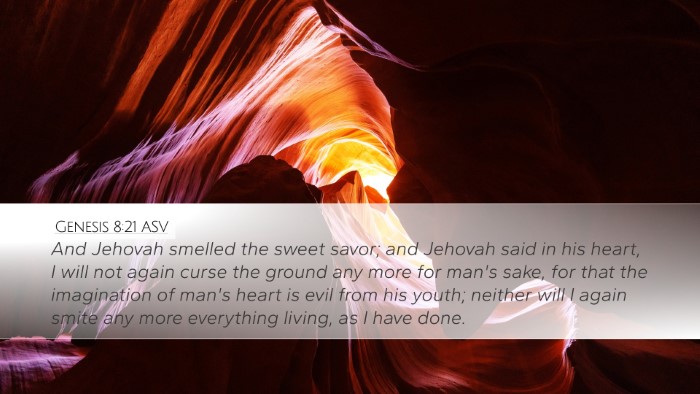 Genesis 8:21 ASV Bible Verse Image