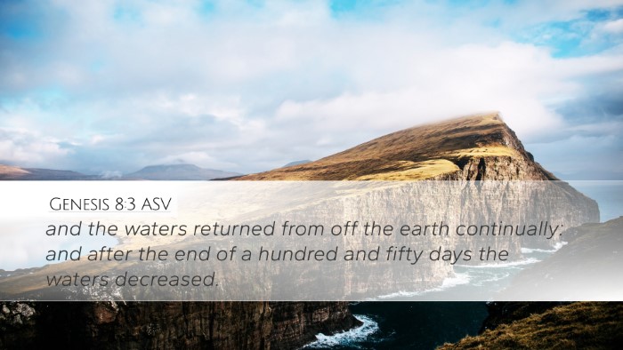 Genesis 8:3 ASV Bible Verse Image