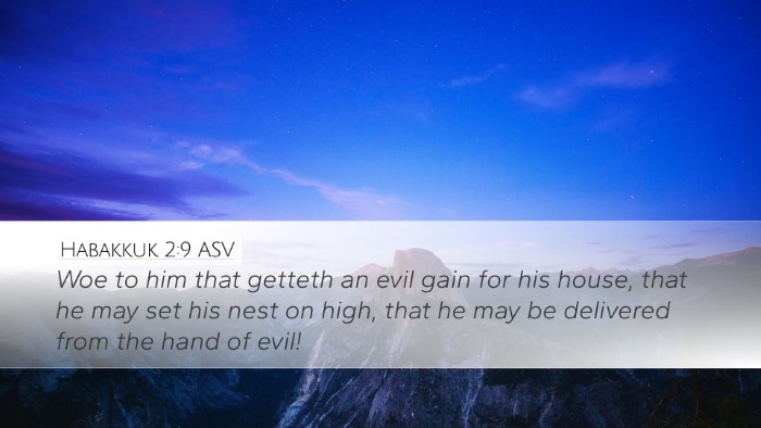 Habakkuk 2:9 ASV Bible Verse Image