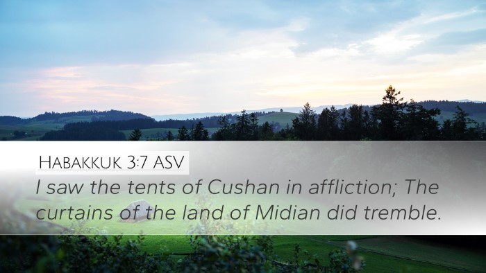 Habakkuk 3:7 ASV Bible Verse Image