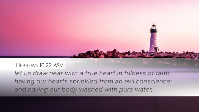 Hebrews 10:22 ASV Bible Verse Image
