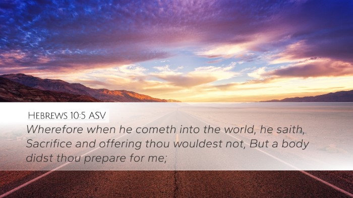 Hebrews 10:5 ASV Bible Verse Image