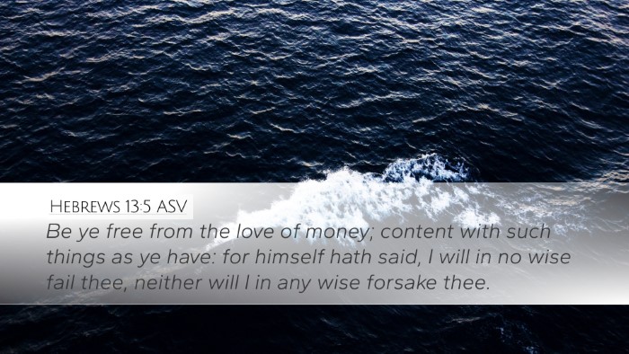 Hebrews 13:5 ASV Bible Verse Image