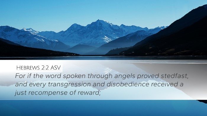 Hebrews 2:2 ASV Bible Verse Image