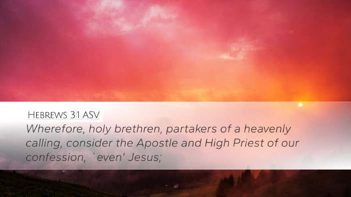 Hebrews 3:1 ASV Bible Verse Image