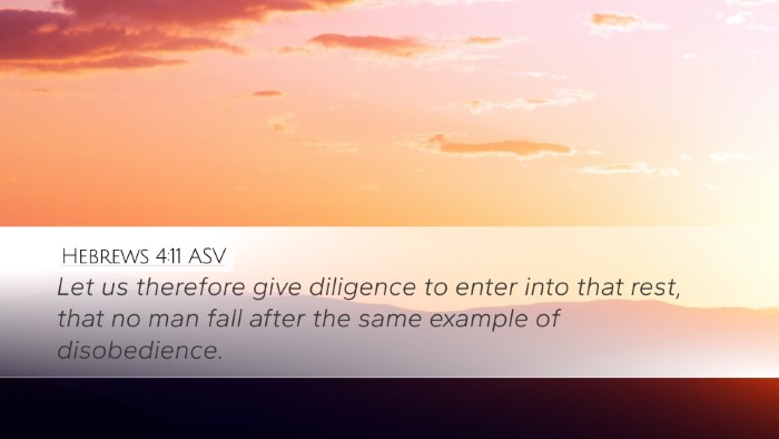 Hebrews 4:11 ASV Bible Verse Image