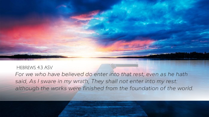 Hebrews 4:3 ASV Bible Verse Image