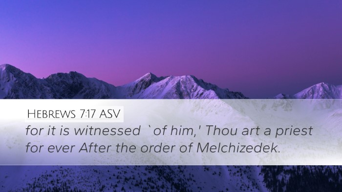 Hebrews 7:17 ASV Bible Verse Image
