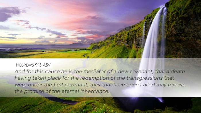 Hebrews 9:15 ASV Bible Verse Image