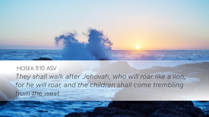 Hosea 11:10 ASV Bible Verse Image