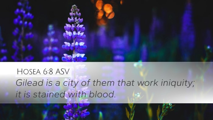 Hosea 6:8 ASV Desktop Wallpaper - Gilead is a city of them that work iniquity; it - Desktop Bible Verse Wallpaper