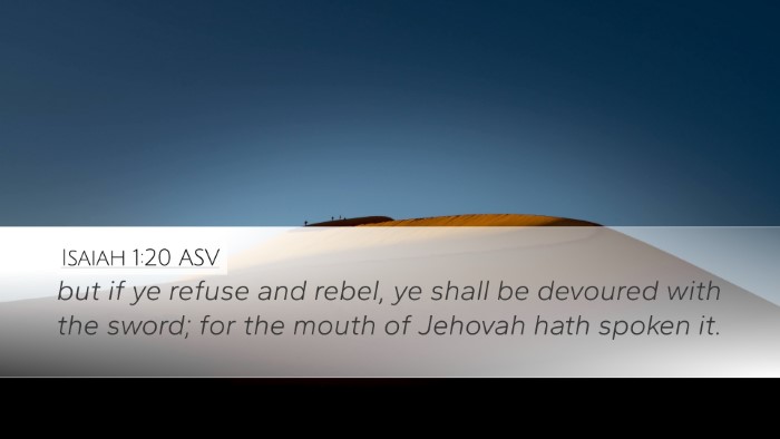 Isaiah 1:20 ASV Bible Verse Image