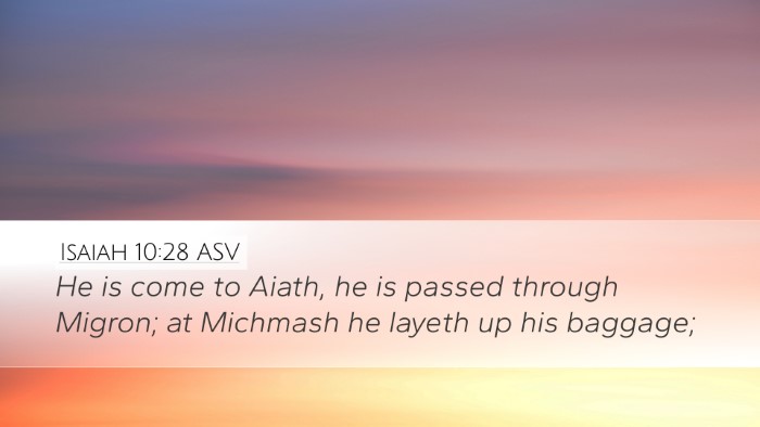 Isaiah 10:28 ASV Bible Verse Image