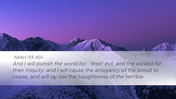 Isaiah 13:11 ASV Bible Verse Image