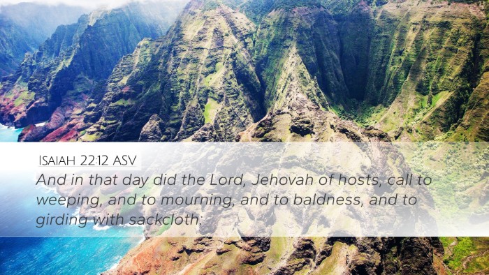 Isaiah 22:12 ASV Bible Verse Image