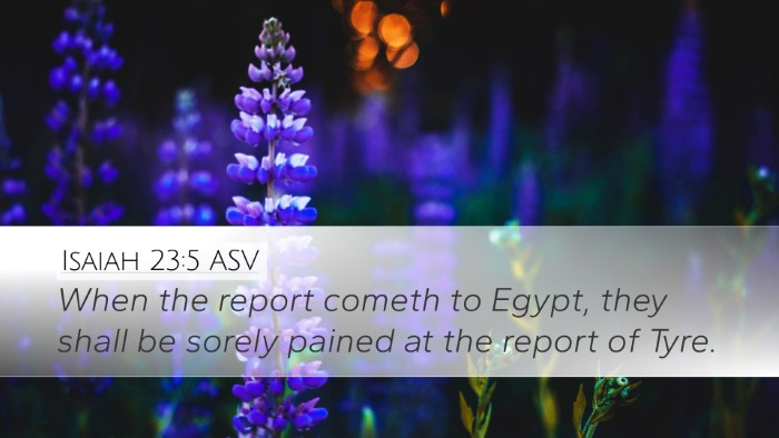 Isaiah 23:5 ASV Desktop Wallpaper - When the report cometh to Egypt, they shall be - Desktop Bible Verse Wallpaper