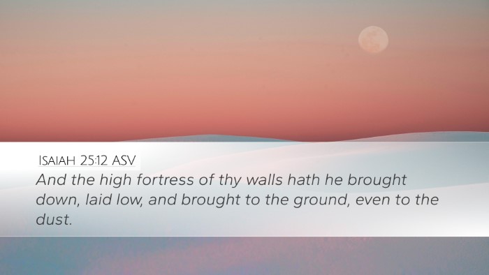 Isaiah 25:12 ASV Bible Verse Image