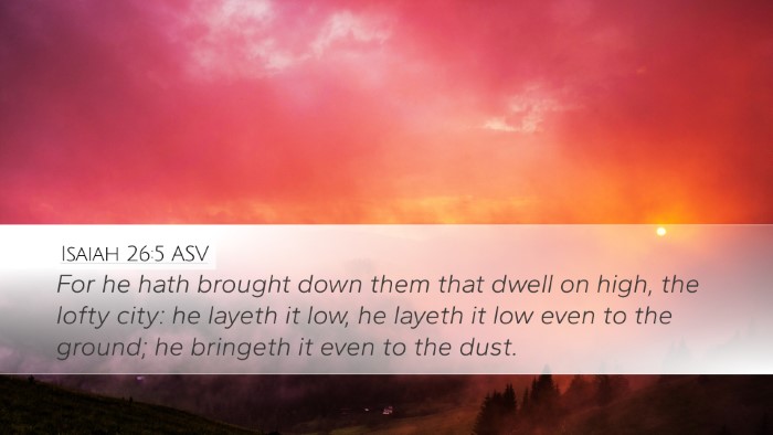Isaiah 26:5 ASV Bible Verse Image