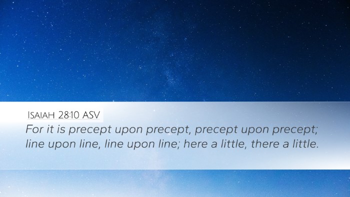 Isaiah 28:10 ASV Bible Verse Image